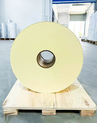 Bản thân dán nhãn giấy cuộn 50 PET mờ mịt dán acrylic 140 màu vàng