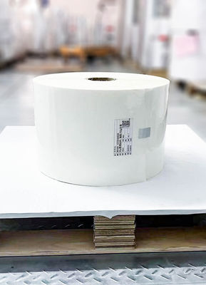 Acrylic Adhesive Glue Milky PE Label vật liệu giấy cuộn lớn thông thường dán