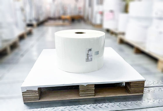 Glossy giấy rõ ràng Opp Jumbo cuộn nhãn chống hóa chất