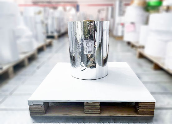 Lốp cao su Glue Light Silver BOPP Jumbo Roll Label 75μ Face Thickness Silver