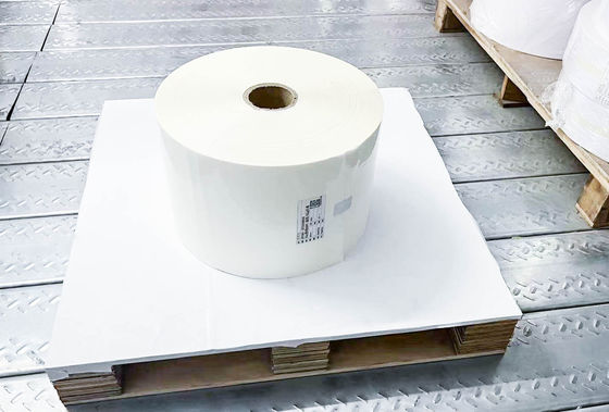 Acrylic Adhesive Glue Milky PE Label vật liệu giấy cuộn lớn thông thường dán