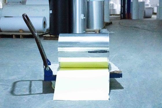 Light Silver PET Blank Self Adhesive Label Material Oil Glue Sticker Type Roll