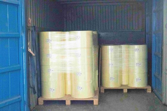 Bảng giấy tổng hợp được sơn Bảng giấy nhiệt Jumbo Roll 75u Độ dày bề mặt keo dầu