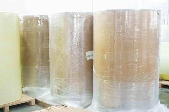 Bảng giấy tổng hợp được sơn Bảng giấy nhiệt Jumbo Roll 75u Độ dày bề mặt keo dầu