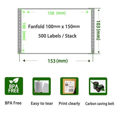 100x150 Kích thước Logistics and Express Sheet 50*37*24mm Box Gauge cho nhãn bao bì